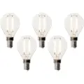 LUEDD Sett med 5 E14 dimbare LED-pærer P45 klart glass 3W 250 lm 2200K