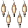 LUEDD Sett med 5 E14 dimbare LED-pærer BXS35 røyk 4W 300 lm 2200K