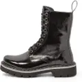 Art for woman. 111671101003_001 Leather ankle boots 1167 black (37), Flat, Laces, Zip, Casual