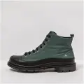Art unisex. 1189511UN003_001 Dark green leather ankle boots (42), Flat, 1 to 3 cm, Laces, Casual