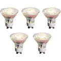 LUEDD Sett med 5 dimbare GU10 50mm LED-pærer klare 4,9W 450 lm 2700K