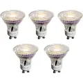 LUEDD Sett med 5 GU10 50mm LED-pærer klare 3,5W 330 lm 3000K