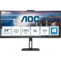 AOC V5 CU34V5CW, 86,4 cm (34), 3440 x 1440 piksler, Wide Quad HD, LED, 1 ms, Sort