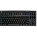 Logitech G PRO X - Tastatur - uten nummertastatur - bakgrunnsbelyst - trådløs - 2.4 GHz, Bluetooth - tastsvitsj: GX Red Linear - svart