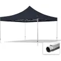 TOOLPORT 4x4 m aluminium, pop up partytelt, uten sidepaneler, svart