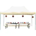 TOOLPORT 3x4,5 m stål, pop up partytelt, uden sidepaneler, creme
