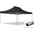 TOOLPORT 4x6 m aluminium, pop up partytelt, uten sidepaneler, svart