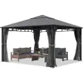 TOOLPORT 4x4 m paviljong , inkl 4 sidepaneler loft grey