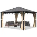 TOOLPORT 4x4 m paviljong , inkl 4 sidepaneler champagnefarget
