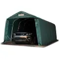 TOOLPORT 3,3x7,2 m garasjetelt, PVC-presenning, mørkegrønn, med statikk (jordunderlag)