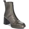 Hispanitas for woman. HI243658 Silver block leather ankle boots (39), 8 to 10 cm, Zip, Casual