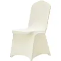 Vevor stretch spandex klappstoltrekk, universelt tilpasset stoltrekk, avtakbare vaskbare beskyttende sliptrekk, til bryllup, høytid, bankett, fest, feiring, middag (100 stk beige)
