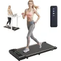 Vevor gåmatte, tredemølle under skrivebord for hjemmekontor, arbeidsjoggemaskin, kapasitet 265 lbs 2,5 hk bærbar lettvekts gåmatte, med fjernkontroll og LED-skjerm