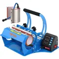 Vevor Krusvarmepresse, 11oz/11,5 cm og 20oz/22 cm to plater, LCD-kopppressemaskin med avtakbare overførings-sublimeringsmatter, DIY-presse for tynne kaffeglass, silikageltrykk, blå