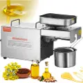 Vevor elektrisk oljepresse, 700W oljeekstraktor i rustfritt stål, 140 ℃ / 284 ℉ konstant temperatur, varmpresset oljeekstraktor for pressing av peanøtter, sesamfrø, rapsfrø, tefrø