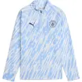 Puma Manchester City Pre-match Quarter-Zip Top Youth, Clothing, Silver Sky, 5-6Y