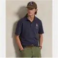 Ralph Lauren for man. 710P00083001 Bear Custom Slim Pique Polo Bear Custom Slim Polo Blue (L), Casual, Cotton, Short sleeve