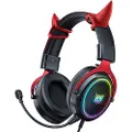 Onikuma X10 Devil Over-Ear Gaming-hodetelefoner - svart / rød