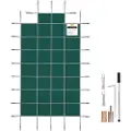 Vevor bassengsikkerhetstrekk passer til 18x36ft rektangulære nedgravde bassenger, sikkerhetsbassengtrekk med 4x10ft midttrinn, massivt nettingbassengtrekk med dreneringshull for svømmebasseng, vinters