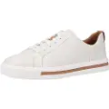 Clarks for woman. 26140168 Leather shoes Un Maui Lace white (41), Flat, Laces, Casual