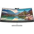 HP E34m G4 Conferencing Monitor - E-Series - LED-skjerm - kurvet - 34 - 3440 x 1440 WQHD @ 75 Hz - VA - 400 cd/m² - 3000:1 - 5 ms - HDMI, DisplayPort, USB-C - høyttalere - sølv (stativ), svart hode