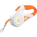 Rojeco automatisk hundebånd med LED - 5m - hvit/oransje