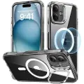 ESR Classic Hybrid (HaloLock) etui med stativ for iPhone 16 Plus (gjennomsiktig)