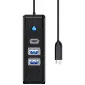 ORICO Hub USB-C til 2x USB 3.0 + USB-C, 5 Gbps, 0,15 m (svart)