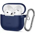 Tech-Protect AirPods 4 silikonetui med krok - Marine Blå