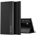 24hShop Flip-etui med stativ og dvalefunksjon for Samsung Galaxy S25+ - Svart