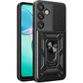 24hShop Bakdeksel med kamerabeskyttelse og mobilring for Samsung Galaxy S25+ - Svart