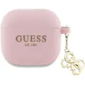 GUESS AirPods 4 4G Charm silikondekal med kjegle - Rosa
