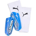 Puma ULTRA Light Football Sleeve Shinguards, Accessories, Ultra Blue/White/Glowing Red, L