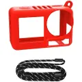 Sunnylife OA5-BHT885-R silikon etui med stropp for ACTION 5 PRO (rød)