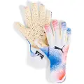 Puma FUTURE Ultimate NC Football Goalkeeper Gloves, Accessories, White/Glowing Red/Ultra Blue, 11