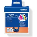 Brother LC521 Value Pack - 4-pack - black yellow cyan magenta - original - ink cartridge - Blekkpatron Blå