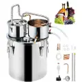 Vevor Alkoholdestillator, 8 gallon / 30 l rustfritt stål vannalkoldestiller med kobberspiral for rask avkjøling, dobbelt kondensatordestilleringssett med sekundær destillasjon, for vin, whisky, brandy