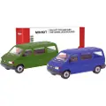 Herpa 012805-002 H0 Personbil model Volkswagen T4 bus, olivgrøn og ultramarinblå