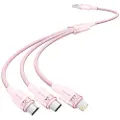 Vention USB 2.0 A til 3in1 3A-kabel CTPPG 1,5M (rosa)