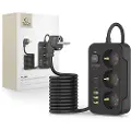 Tech-Protect Power Strip med 3x 240V strømuttak + 3xUSB-A + 3xUSB-C - Svart