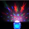 24.Se Stjerneprojektor med vekkerklokke og LED-lys