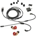 Antlion Audio Kimura Solo - Hodesett - i øret - kablet - 3,5 mm-jakk - lydisolerende - rød