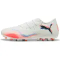 Puma FUTURE 8 MATCH MG Low Football Boots Unisex, Shoes, White/Black/Glowing Red, 43