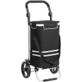 Songmics handlekurv, sammenleggbar handlevogn, solid, med isolert kjølebag, stor kapasitet 35L, multifunksjonell bagasjevogn