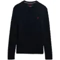 Superdry Cotton Cable Knit Crew Genser