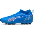 Puma ULTRA 6 MATCH+ MG Laceless Football Boots Youth, Shoes, Ultra Blue/White/Glowing Red, 29
