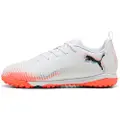 Puma FUTURE 8 PLAY TT Mid Football Boots Youth, Shoes, White/Black/Glowing Red, 38
