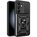 Hurtel Hybrid Armor Camshield-skall med mobilring og kamerabeskyttelse for Samsung Galaxy A36 - Svart