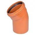 Wavin 400 mm 30 gr. PVC-kloakbøjning
