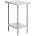 Vevor forberedelsesbord i rustfritt stål, 24 x 18 x 34 tommer, kraftig metallarbeidsbord med 3 justerbare høydenivåer, kommersiell arbeidsstasjon for kjøkken, garasje, restaurant, bakgård
